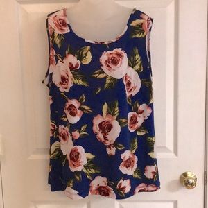 Iman blue floral tank 1x